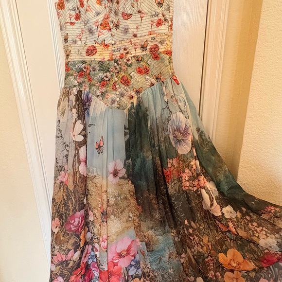 Anthropologie The Muse Basque-Waist Midi Dress. Easter, Garden PArty, Shower! - Picture 9 of 11